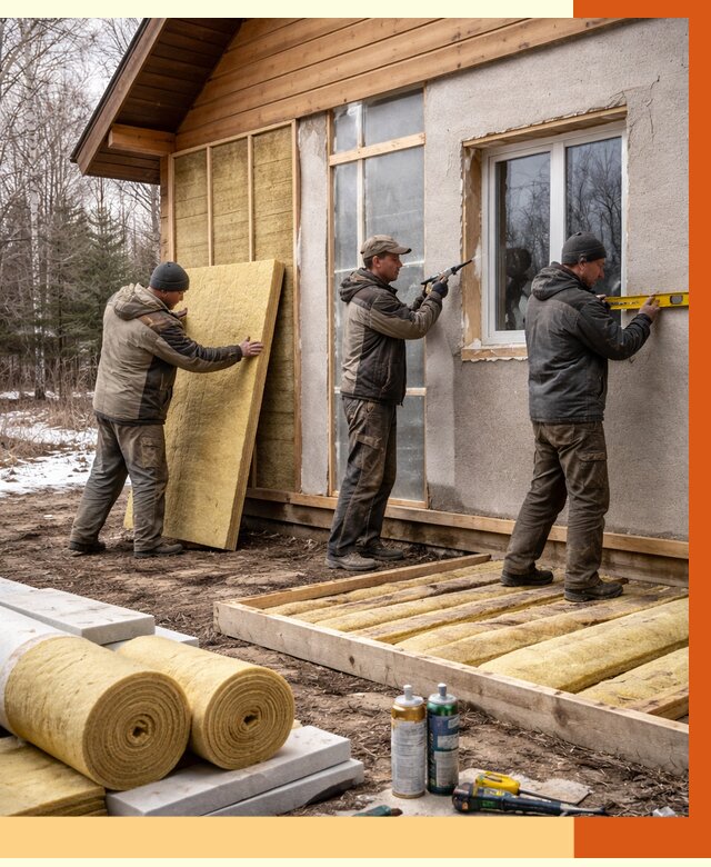 Утепление дачного дома в Орехово-Зуево от 4950 руб/м2 — недорого | ТепломастерРхв