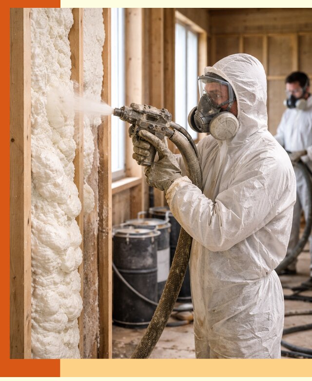 Утепление каркасного дома пенополиуретаном в Орехово-Зуево