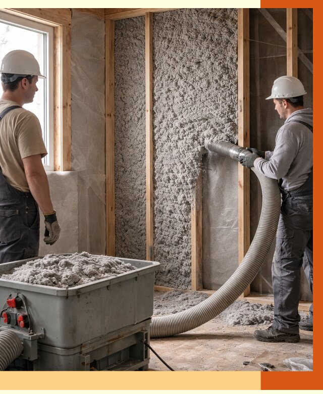 Утепление каркасного дома эковатой в Орехово-Зуево от 1876 руб. | ТепломастерРхв