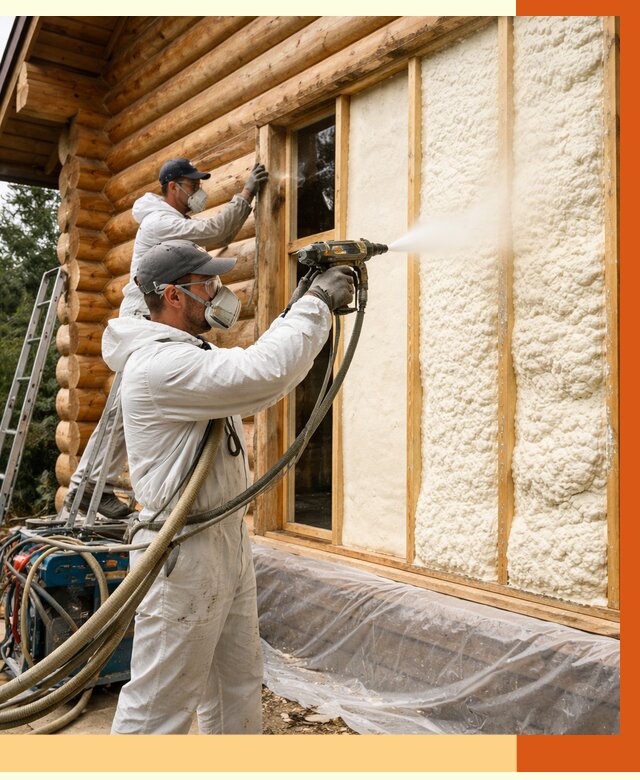 Утепление деревянного дома ППУ в Орехово-Зуево от 4376 руб/м2 | ТепломастерРхв — под ключ
