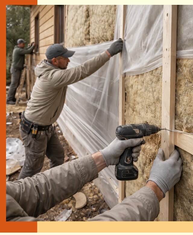 Утепление дома из бруса в Орехово-Зуево качественно и долговечно