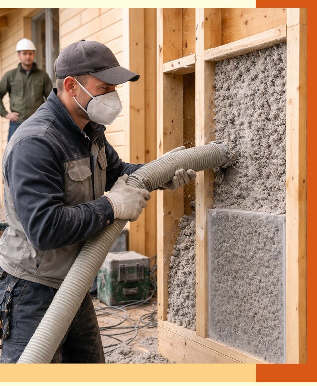 Утепление дома из бруса эковатой в Орехово-Зуево от 1928 руб/м2 | ТепломастерРхв