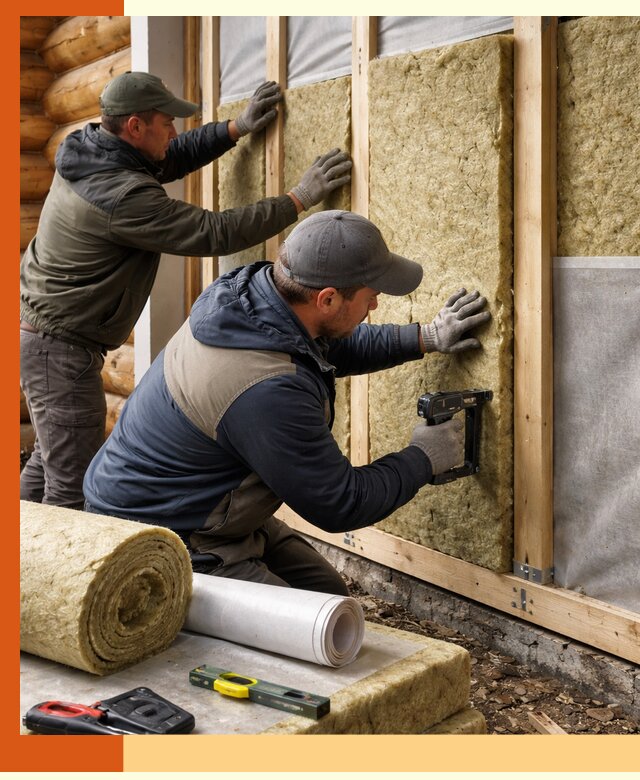 Утепление бревенчатого дома под ключ в Орехово-Зуево