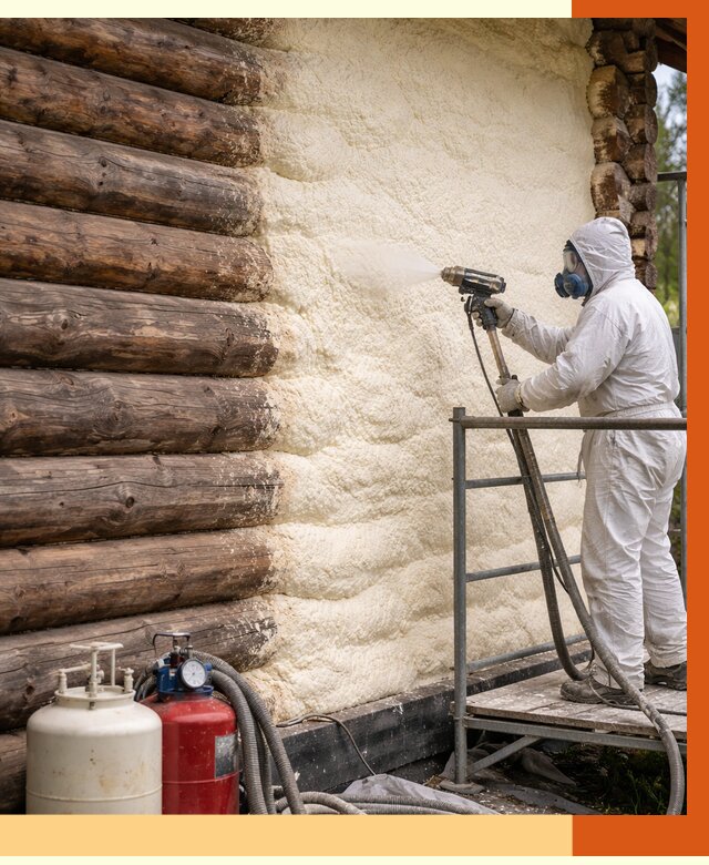 Утепление бревенчатого дома ППУ в Орехово-Зуево под ключ от 6513 руб. | ТепломастерРхв