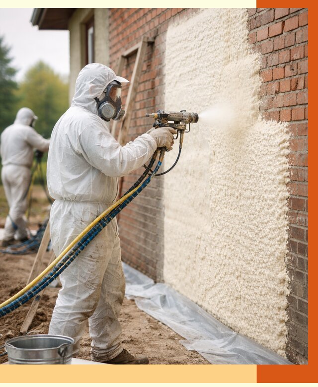 Утепление кирпичного дома ППУ в Орехово-Зуево под ключ от 6773 руб. | ТепломастерРхв