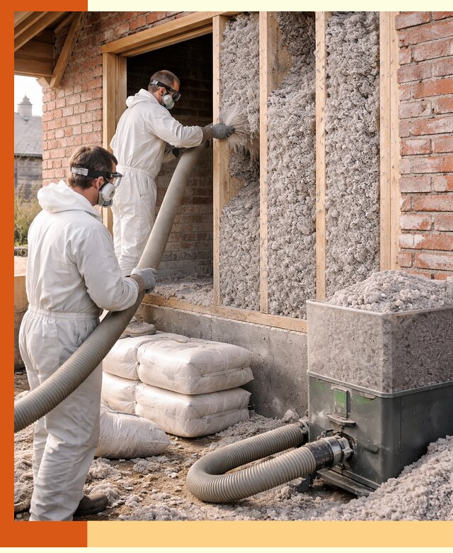 Утепление кирпичного дома эковатой в Орехово-Зуево