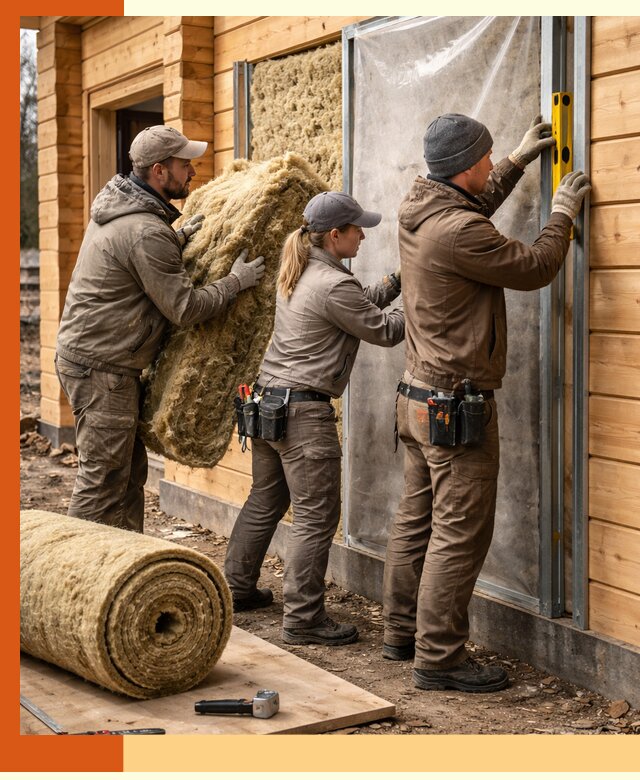 Утепление дома из двойного бруса в Орехово-Зуево качественно и надёжно