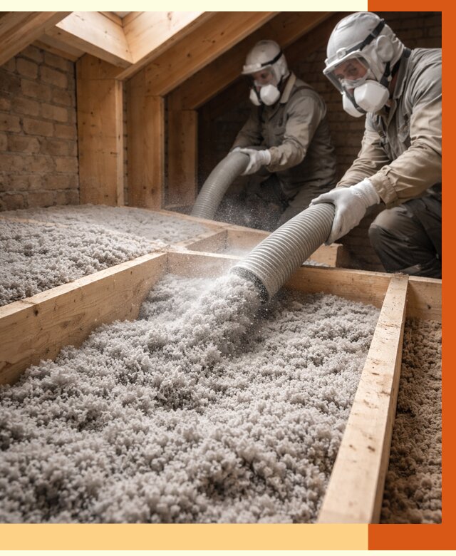 Утепление коттеджа эковатой в Орехово-Зуево от 2605 руб./м² — комплексная задувка и монтаж | ТепломастерРхв