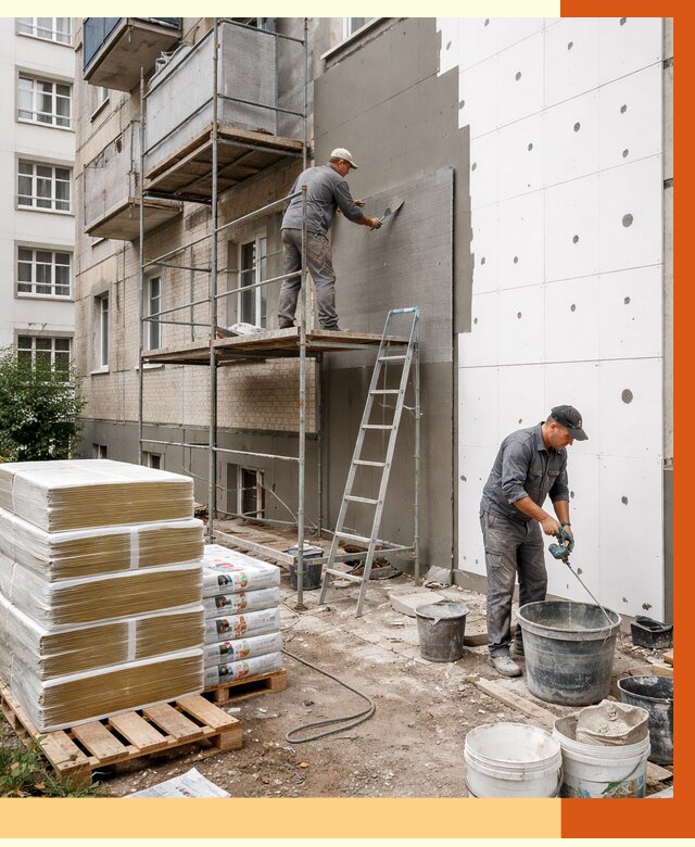 Утепление квартиры снаружи в Орехово-Зуево от 6408 руб/м2 под ключ | ТепломастерРхв