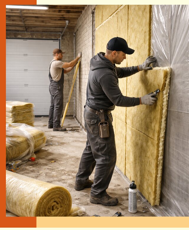 Утепление гаража под ключ в Орехово-Зуево — все виды теплоизоляции