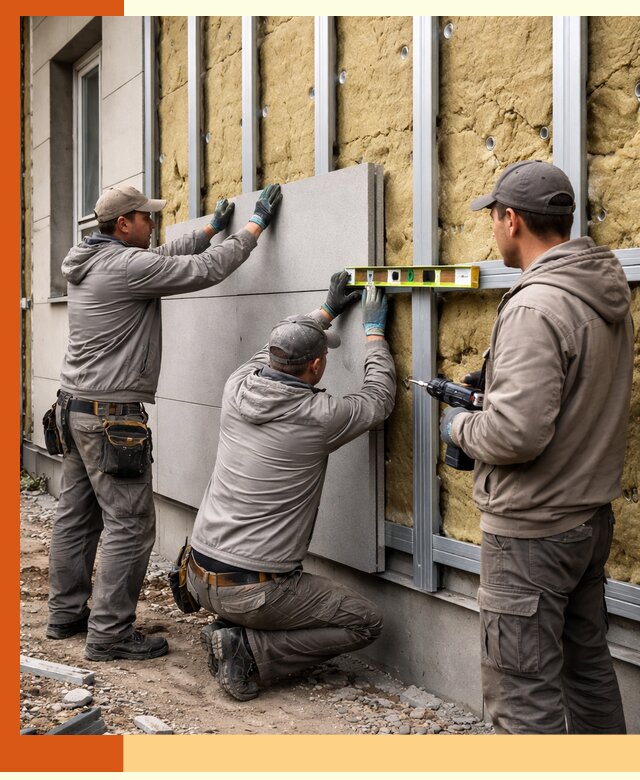 Утепление вентилируемого фасада под ключ в Орехово-Зуево