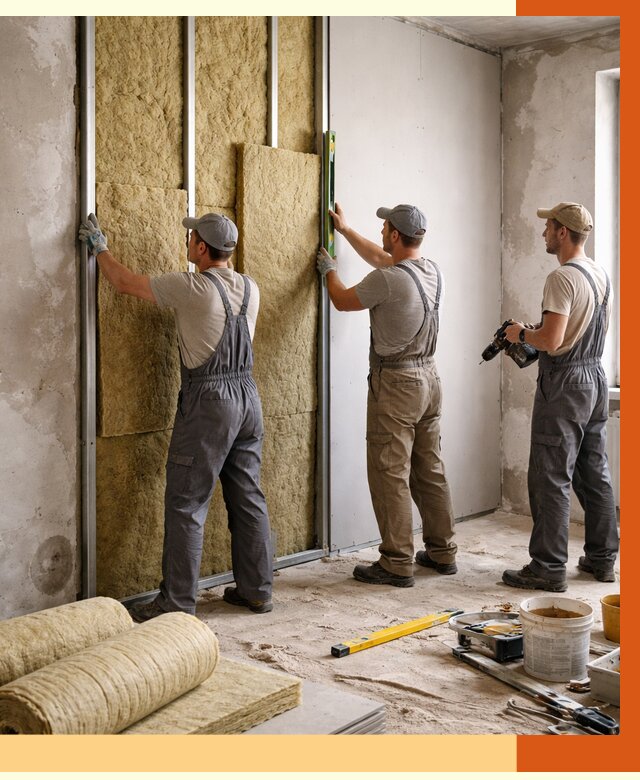 Утепление стен изнутри в Орехово-Зуево от 2345 руб/м² под ключ | ТепломастерРхв