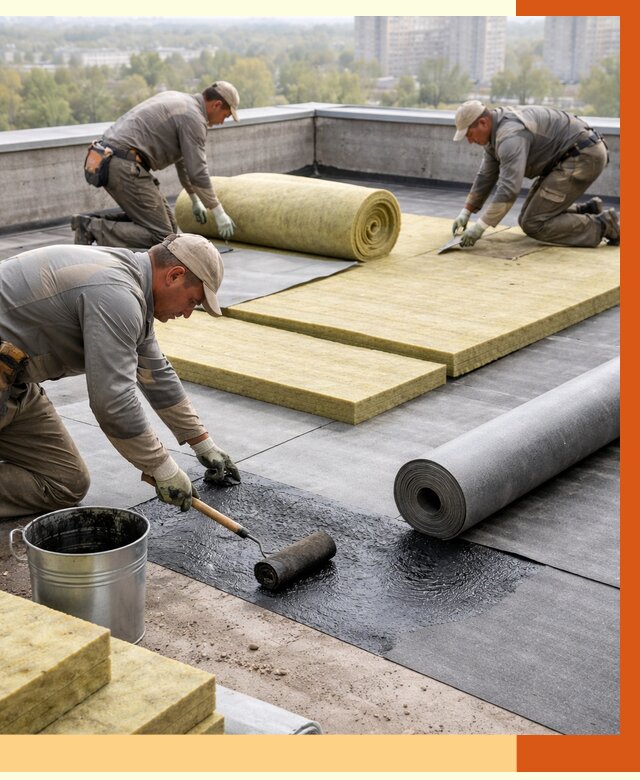 Утепление плоской крыши в Орехово-Зуево от 7502 руб./м2 под ключ | ТепломастерРхв