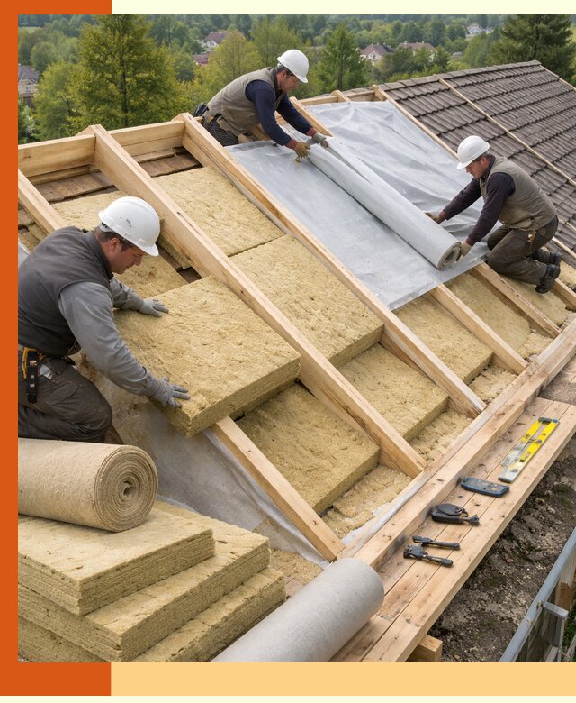 Утепление скатной крыши в Орехово-Зуево качественно и надёжно