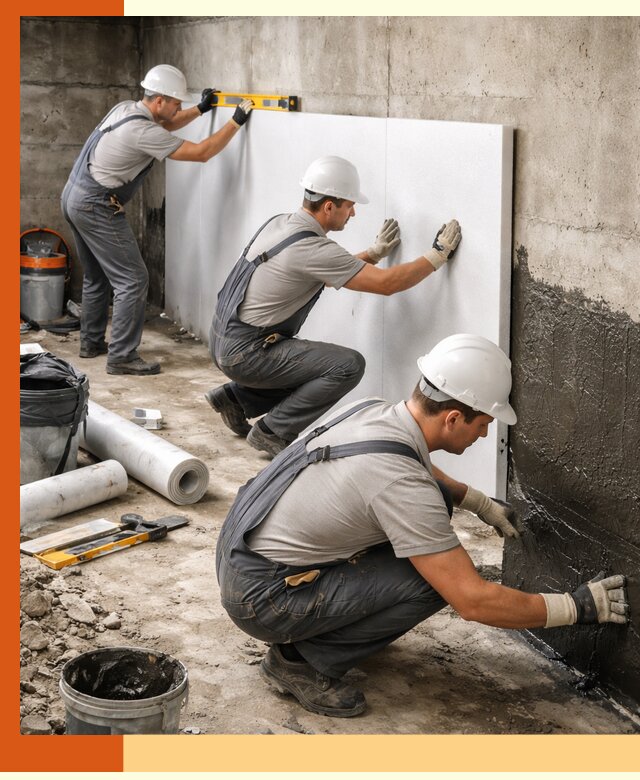 Утепление фундамента изнутри профессионально в Орехово-Зуево