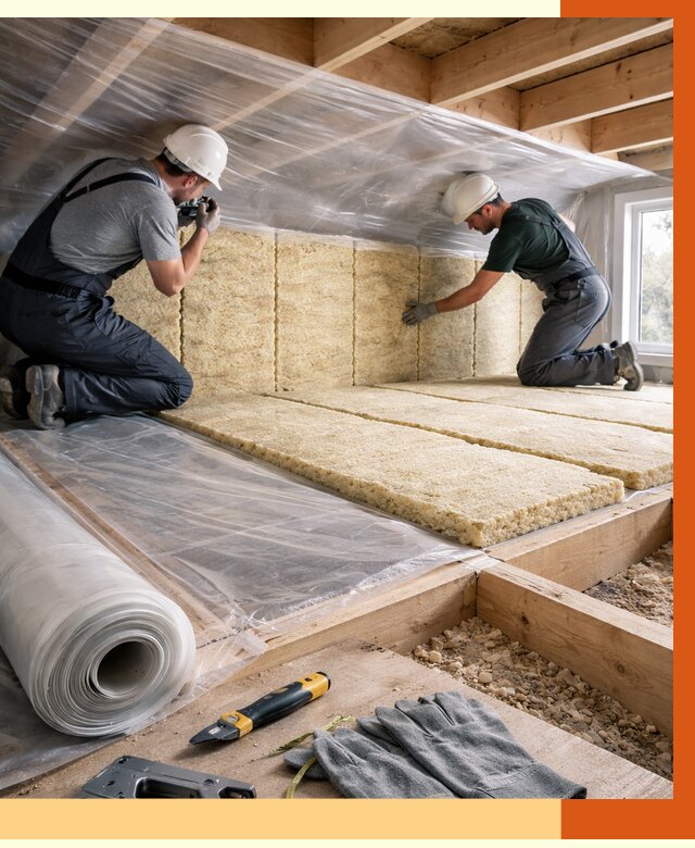 Утепление перекрытий в Орехово-Зуево от 2970 руб/м2 — утепление межэтажных и чердачных | ТепломастерРхв