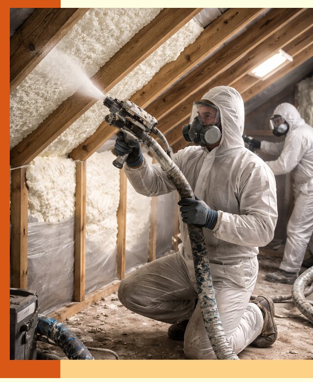 Утепление чердака пенополиуретаном (ППУ) в Орехово-Зуево