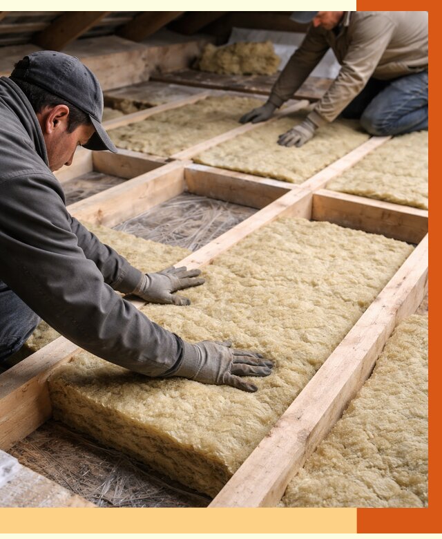 Утепление чердака минватой в Орехово-Зуево от 3647 руб/м2 под ключ | ТепломастерРхв