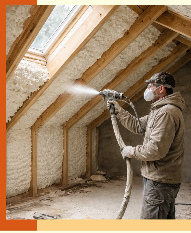 Утепление мансарды ППУ в Орехово-Зуево быстро и надежно