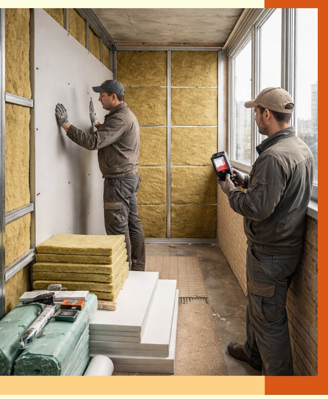 Утепление балкона в Орехове-Зуеве от 4689 руб. под ключ | ТепломастерРхв