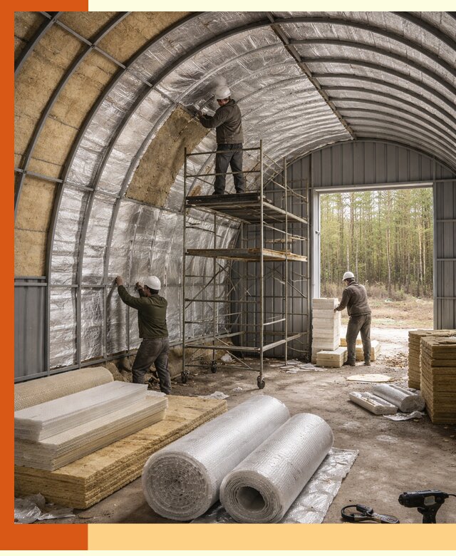 Утепление арочного ангара под ключ в Орехово-Зуево