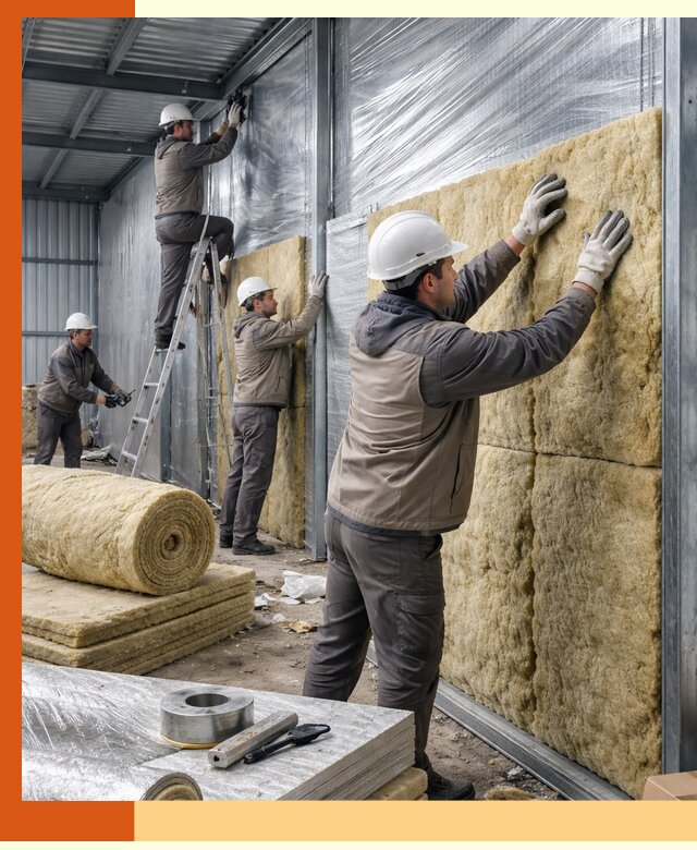 Утепление металлического склада в Орехово-Зуево: теплоизоляция и герметизация