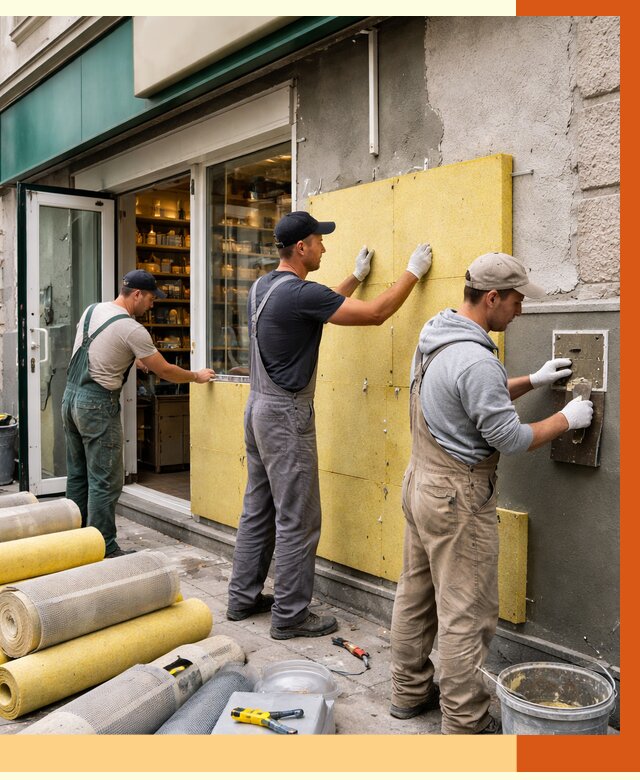 Утепление магазина в Орехово-Зуево от 4689 руб/м2 — цена, стены и снаружи | ТепломастерРхв