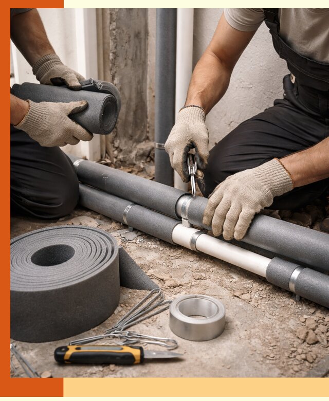 Утепление труб водоснабжения в Орехово-Зуево — монтаж и защита сети