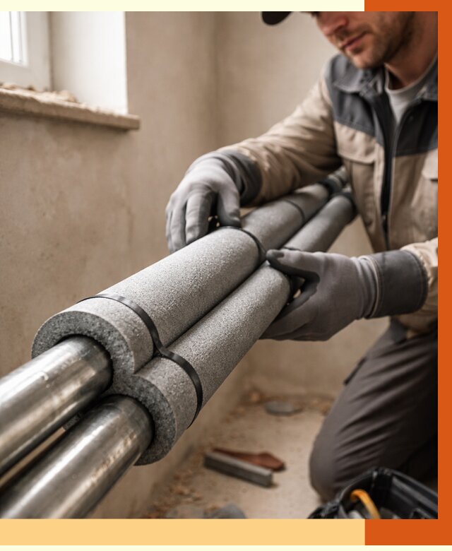 Утепление труб отопления в Орехово-Зуево от 2970 руб. за м² — услуги под ключ | ТепломастерРхв