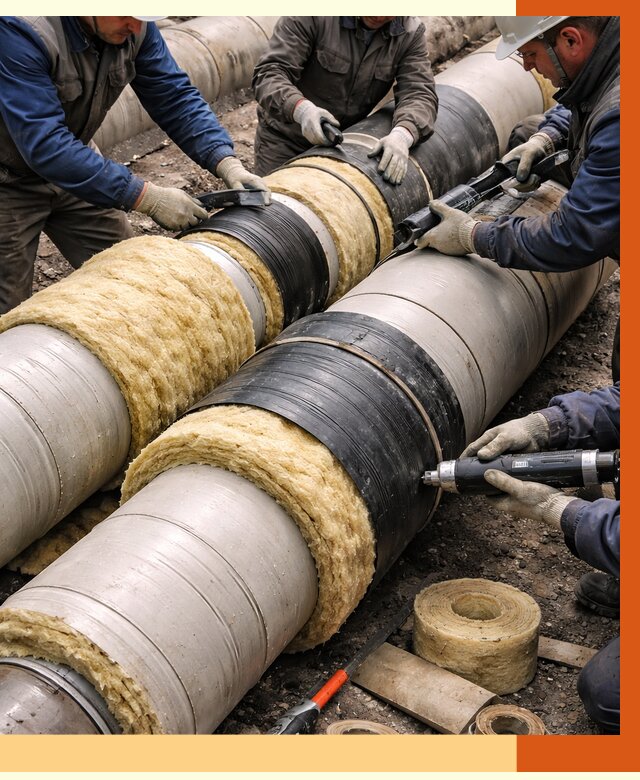 Утепление трубопровода в Орехово-Зуево под ключ от 1928 руб. — надежно и выгодно | ТепломастерРхв