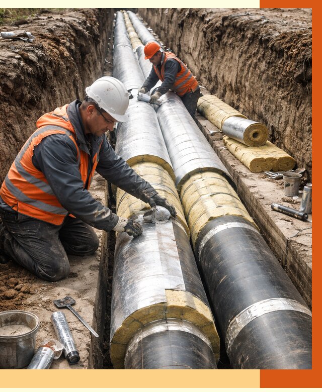 Утепление теплотрассы в Орехово-Зуево от 4689 руб./м2 — ппу и комплексная изоляция | ТепломастерРхв