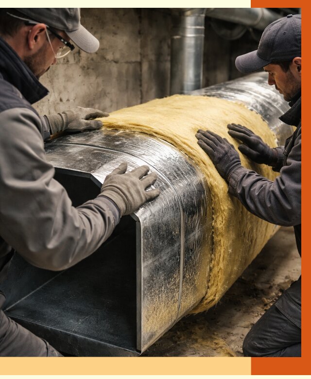 Утепление воздуховодов в Орехово-Зуево от 4376 руб. — теплоизоляция вентиляции | ТепломастерРхв