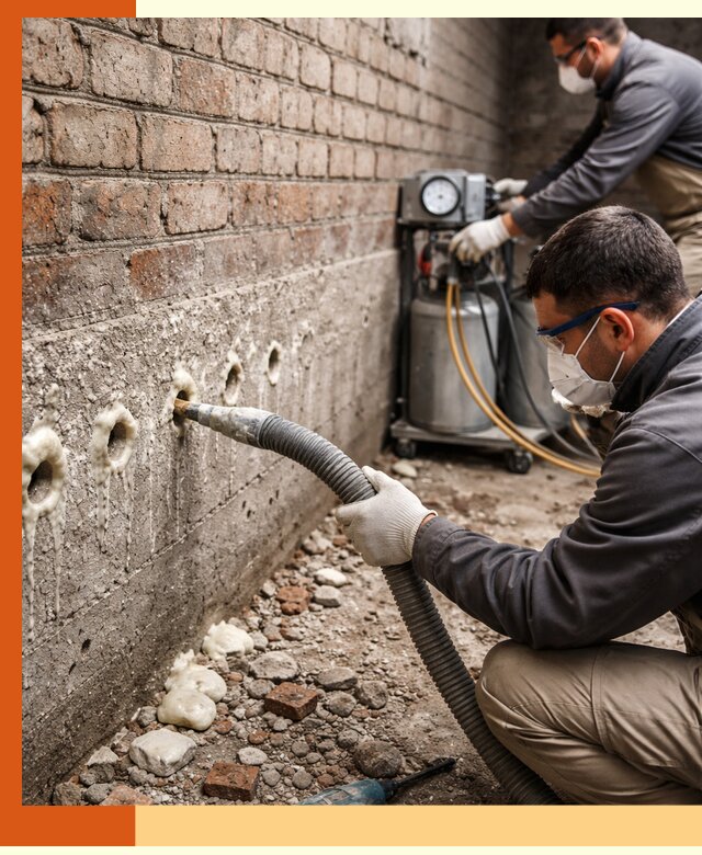 Заполнение колодцевой кладки ППУ в Орехово-Зуево быстро и герметично