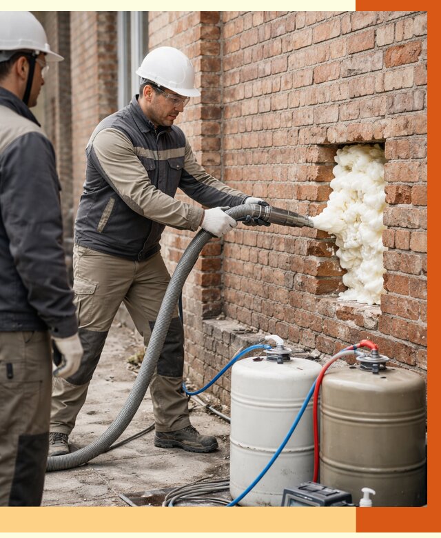 Заливка ППУ в пустоты кирпичной стены в Орехово-Зуево от 2866 руб. | ТепломастерРхв