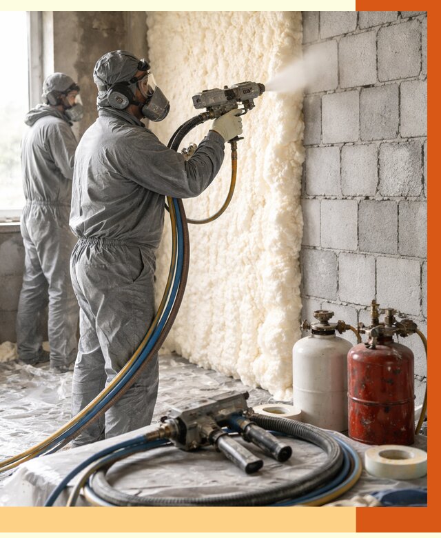 Утепление блочной стены ППУ в Орехово-Зуево от 4429 руб./м² — ТепломастерРхв