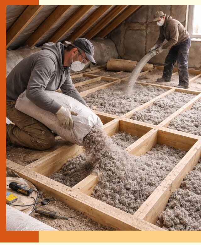 Заполнение полостей чердачного перекрытия в Орехово-Зуево качественно и надёжно