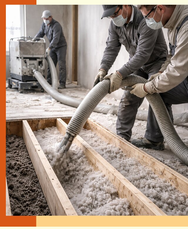 Заполнение полостей межэтажного перекрытия в Орехово-Зуево эффективно и герметично