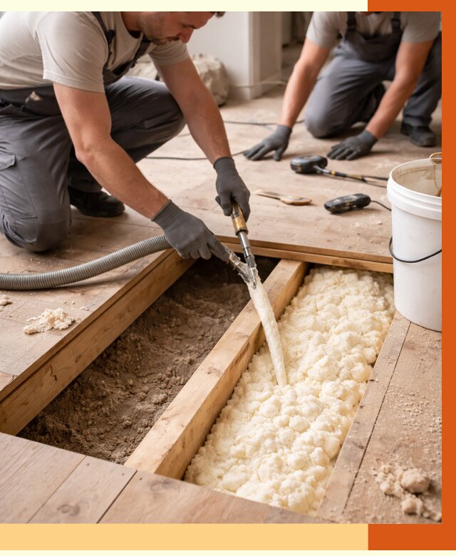 Заполнение пустот пола в Орехово-Зуево от 2813 руб. — утепление пустот пола под ключ | ТепломастерРхв