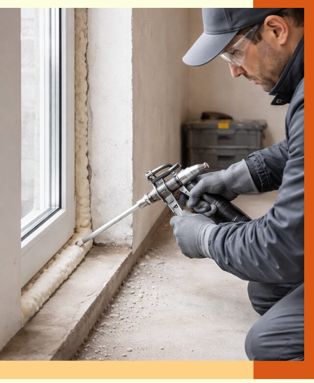 Герметизация стыков ППУ в Орехово-Зуево от 1719 руб. за м2 — утепление примыканий под ключ | ТепломастерРхв