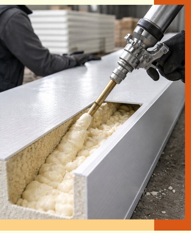 Заполнение пустот холодильных панелей в Орехово-Зуево от 7815 руб. | ТепломастерРхв