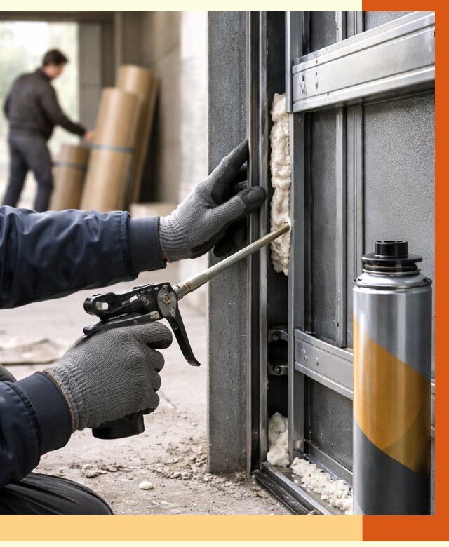 Заполнение пустот ворот в Орехово-Зуево от 4689 руб. — заливка ППУ, утепление под ключ | ТепломастерРхв