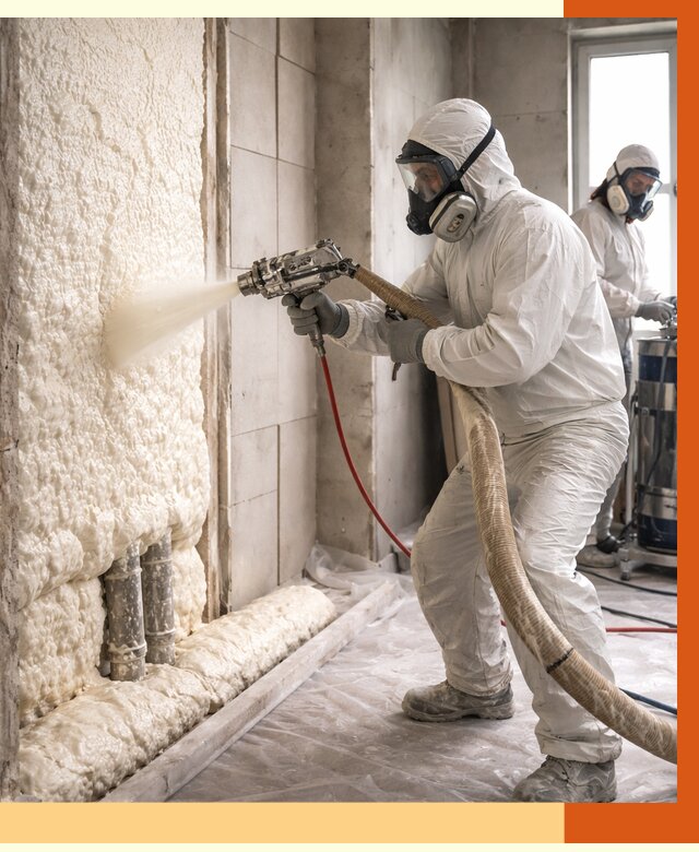 Напыление пенополиуретана в Орехово-Зуево от 7815 руб./м2 — услуги и монтаж ППУ | ТепломастерРхв