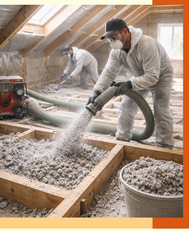 Утепление эковатой в Орехово-Зуево от 3074 руб./м2 — монтаж и задувка | ТепломастерРхв