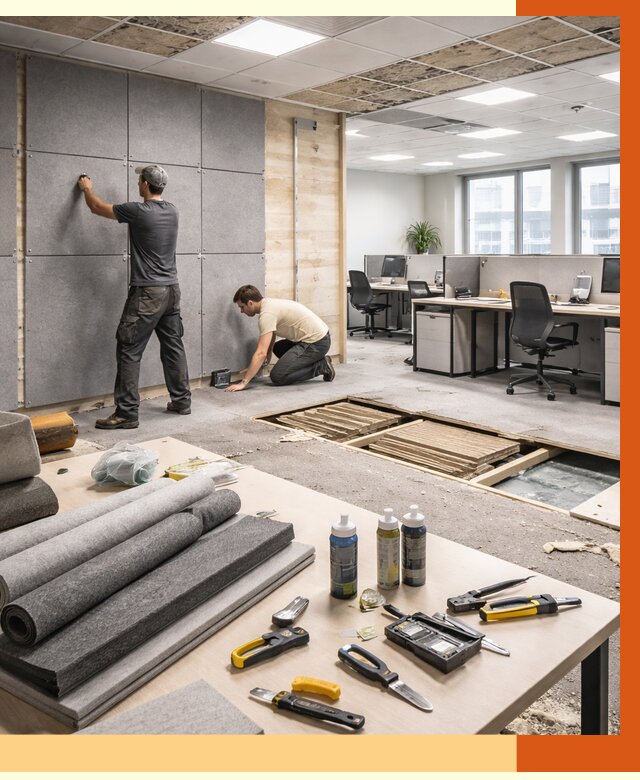 Профессиональная шумоизоляция офиса в Орехово-Зуево от 7034 руб. за м2 | ТепломастерРхв