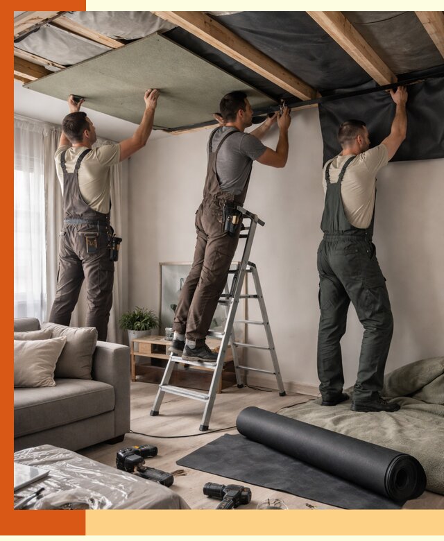 Шумоизоляция потолка в Орехово-Зуево — профессиональное устранение шумов