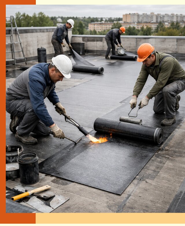 Профессиональная гидроизоляция плоской кровли в Орехово-Зуево