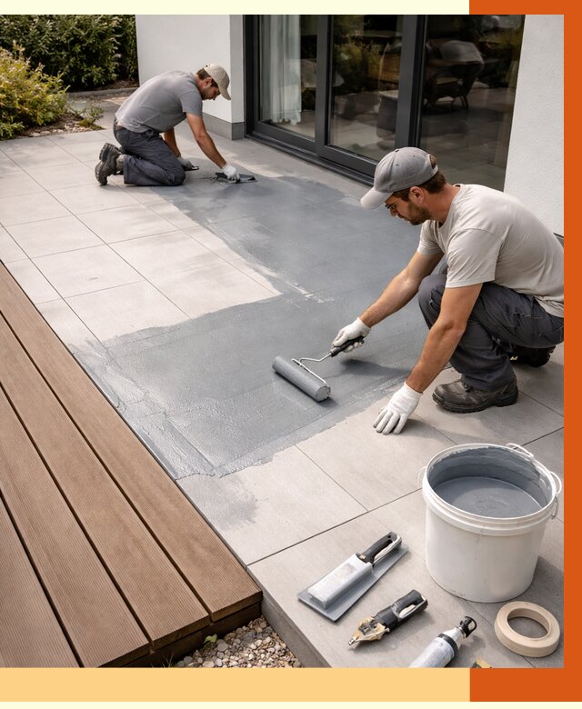 Гидроизоляция террасы в Орехово-Зуево под ключ от 7815 руб./м² | ТепломастерРхв