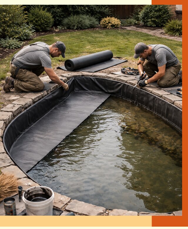 Гидроизоляция пруда в Орехово-Зуево от 15630 руб. под ключ | ТепломастерРхв профессионально