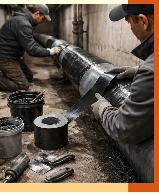 Гидроизоляция труб в Орехово-Зуево от 2605 руб. — профессиональная герметизация | ТепломастерРхв