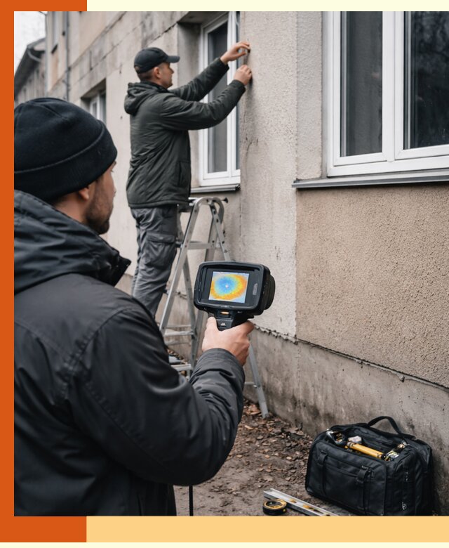 Тепловизионное обследование фасада в Орехово-Зуево для выявления дефектов